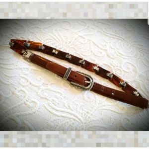 Brighton leather belt plastic tortoise linked belt FIRM PRICE
